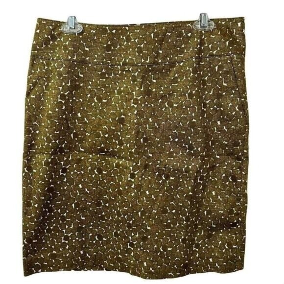 Merona skirt Womens size 8 Gold cotton blend shell polyester liner side zip - Picture 1 of 10